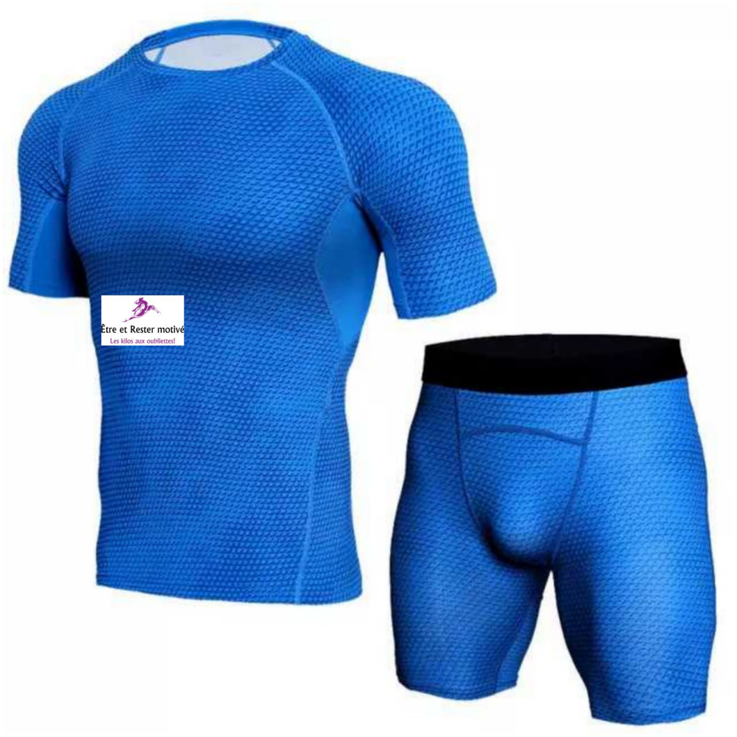 Compression Sport Suit Men Sportswear Tracksuit Short Sleeve Running T Shirt Running Shorts Suits Jogging Sets Fitness Suit